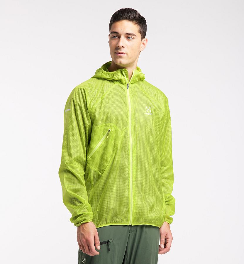 Haglöfs L.I.M Shield Comp Windbreaker Light Green For Mens JVIQT3705 Australia